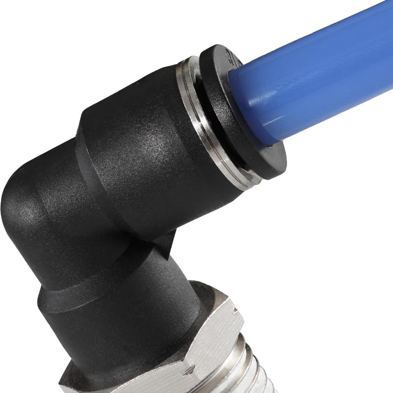 MSAEIQUN 1/8 Air hose fittings, Air fittings Male Elbow 1/8 Inch Tube OD x 1/4 NPT Thread Push to Connect Fitting, PL-1/8-N2 (Pack of 10) (1/8-1/4) - Image 5